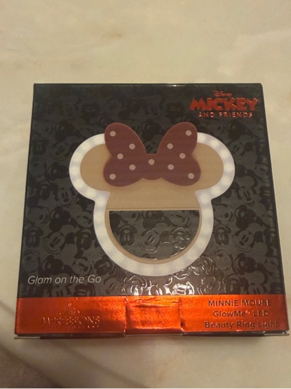 Disney Minnie Mouse LED Clip-On Ring Light - Red Bow, White Light
